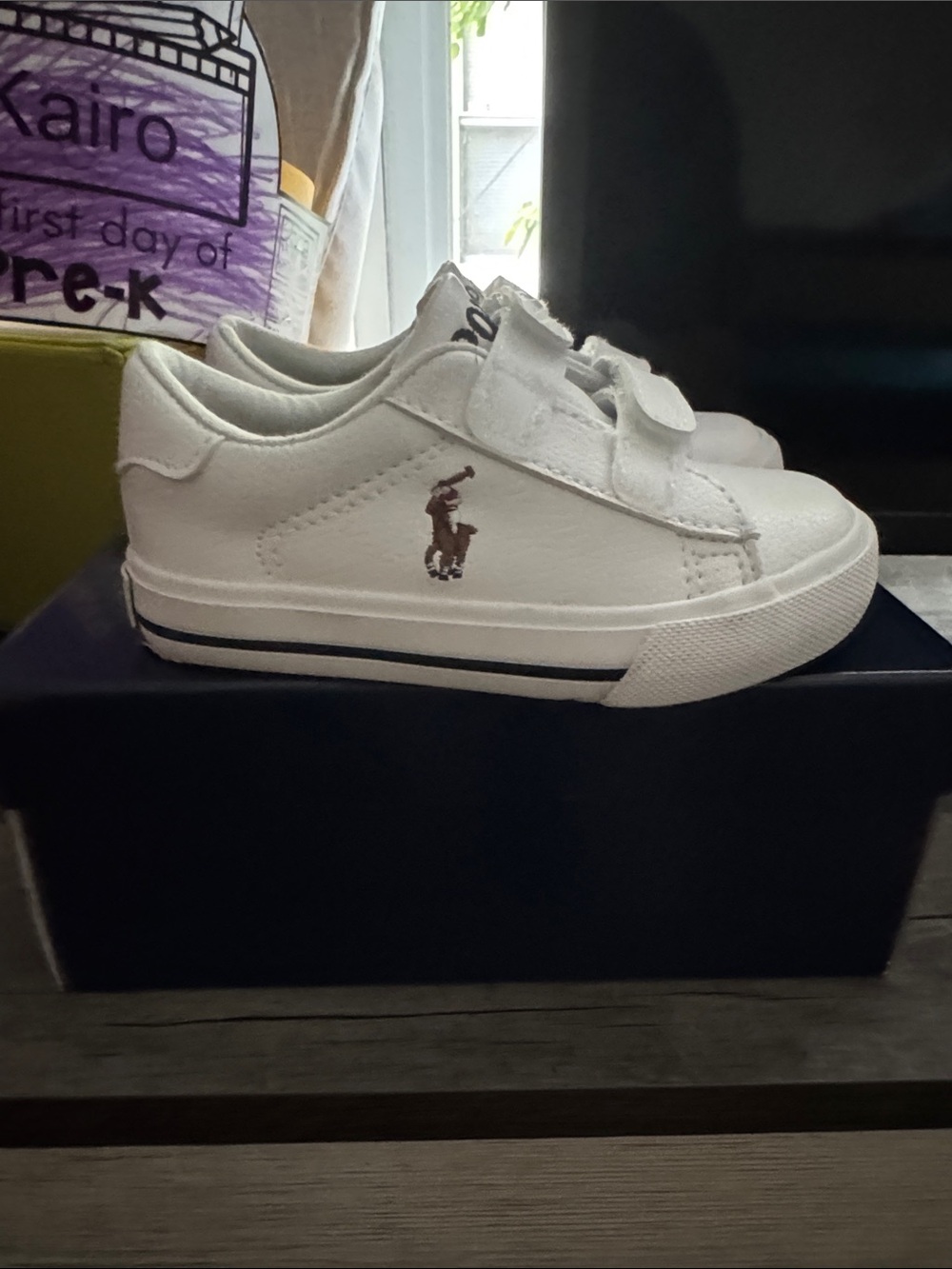 Polo by Ralph Lauren Kids White Velcro Strap Sneakers - Picture 2 of 4